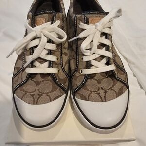 Coach Women's Tan and White Sneakers
